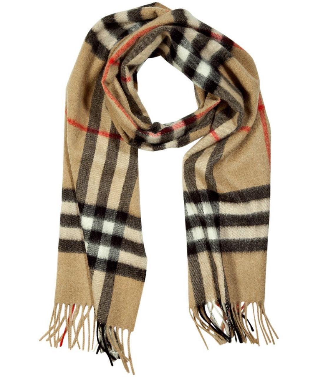 BURBERRY Коричневый кашемировый шарф, фото 5