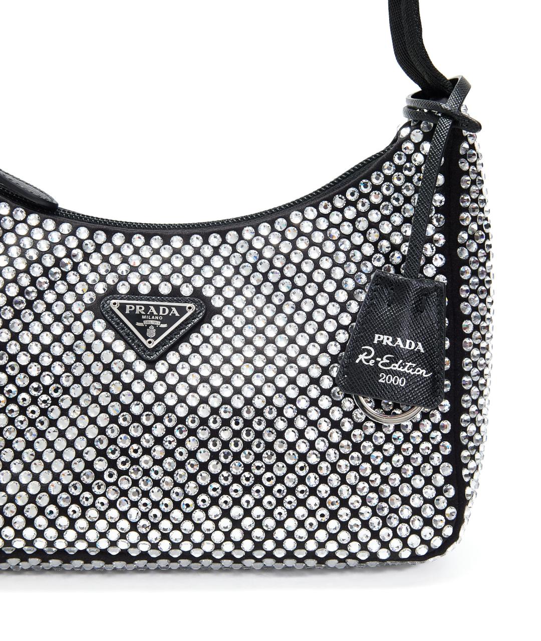 PRADA Черная тканевая сумка с короткими ручками, фото 6