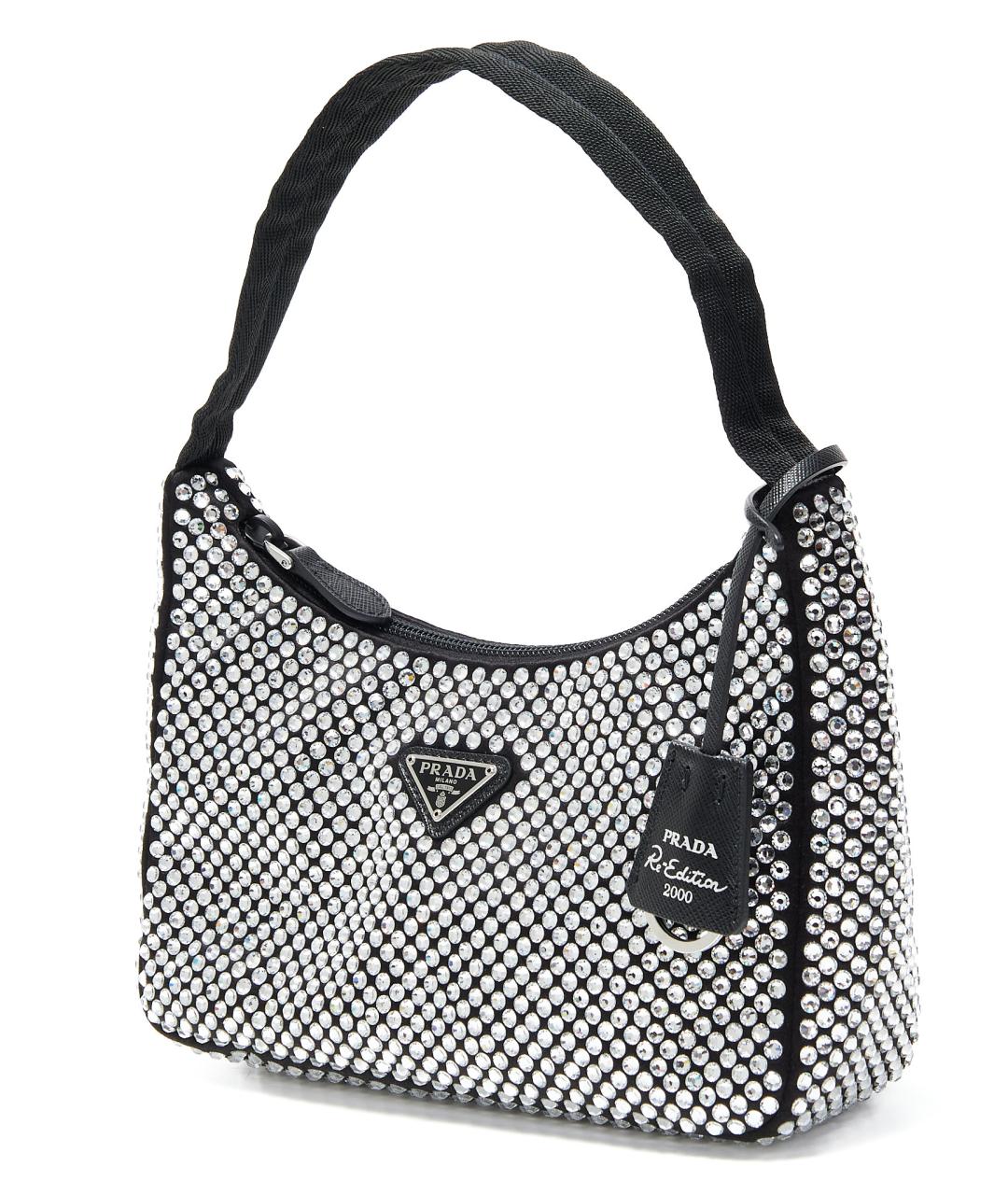 PRADA Черная тканевая сумка с короткими ручками, фото 4