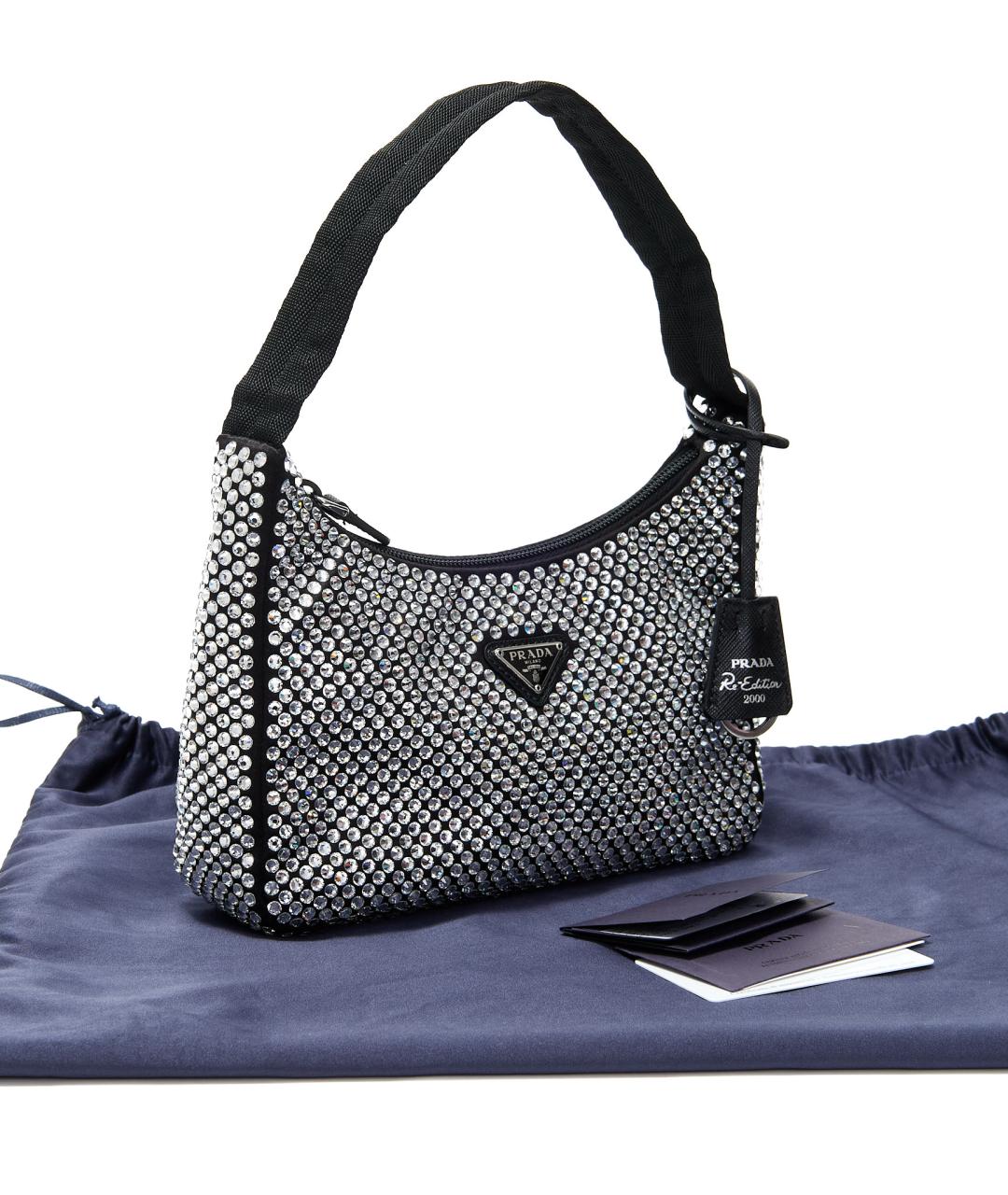 PRADA Черная тканевая сумка с короткими ручками, фото 3