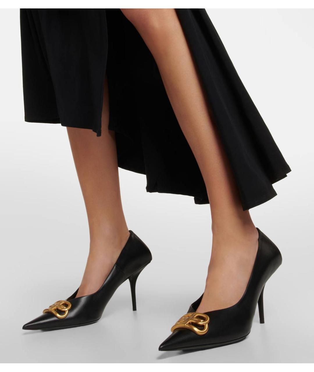 BALENCIAGA Черные кожаные туфли, фото 5