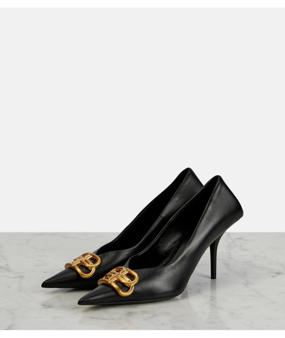 BALENCIAGA Черные кожаные туфли, фото 2