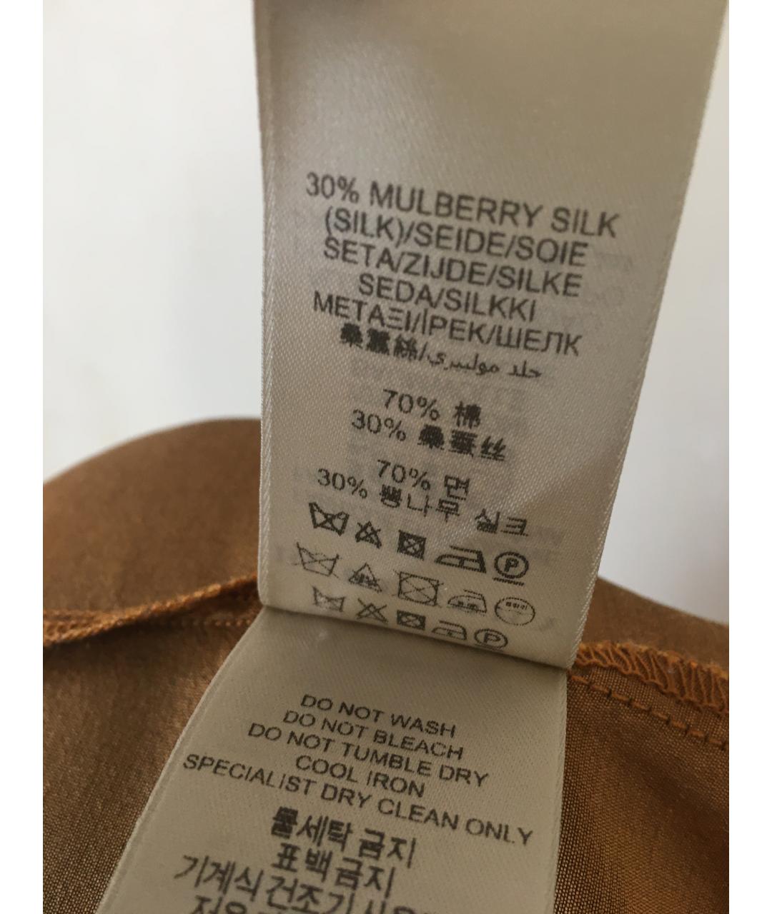 BURBERRY Коричневая шелковая блузы, фото 8