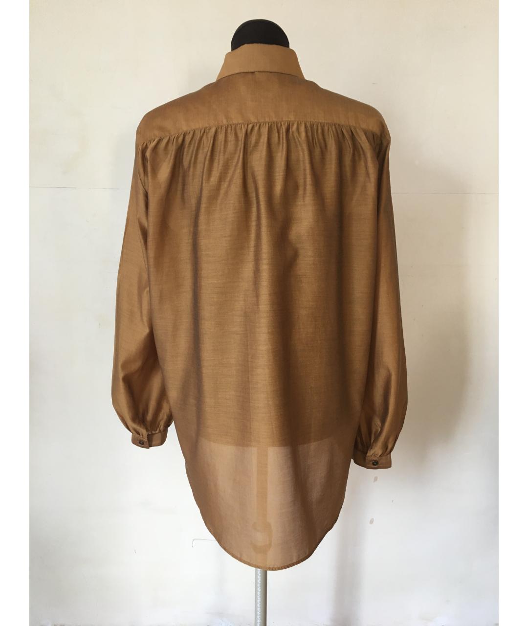 BURBERRY Коричневая шелковая блузы, фото 2