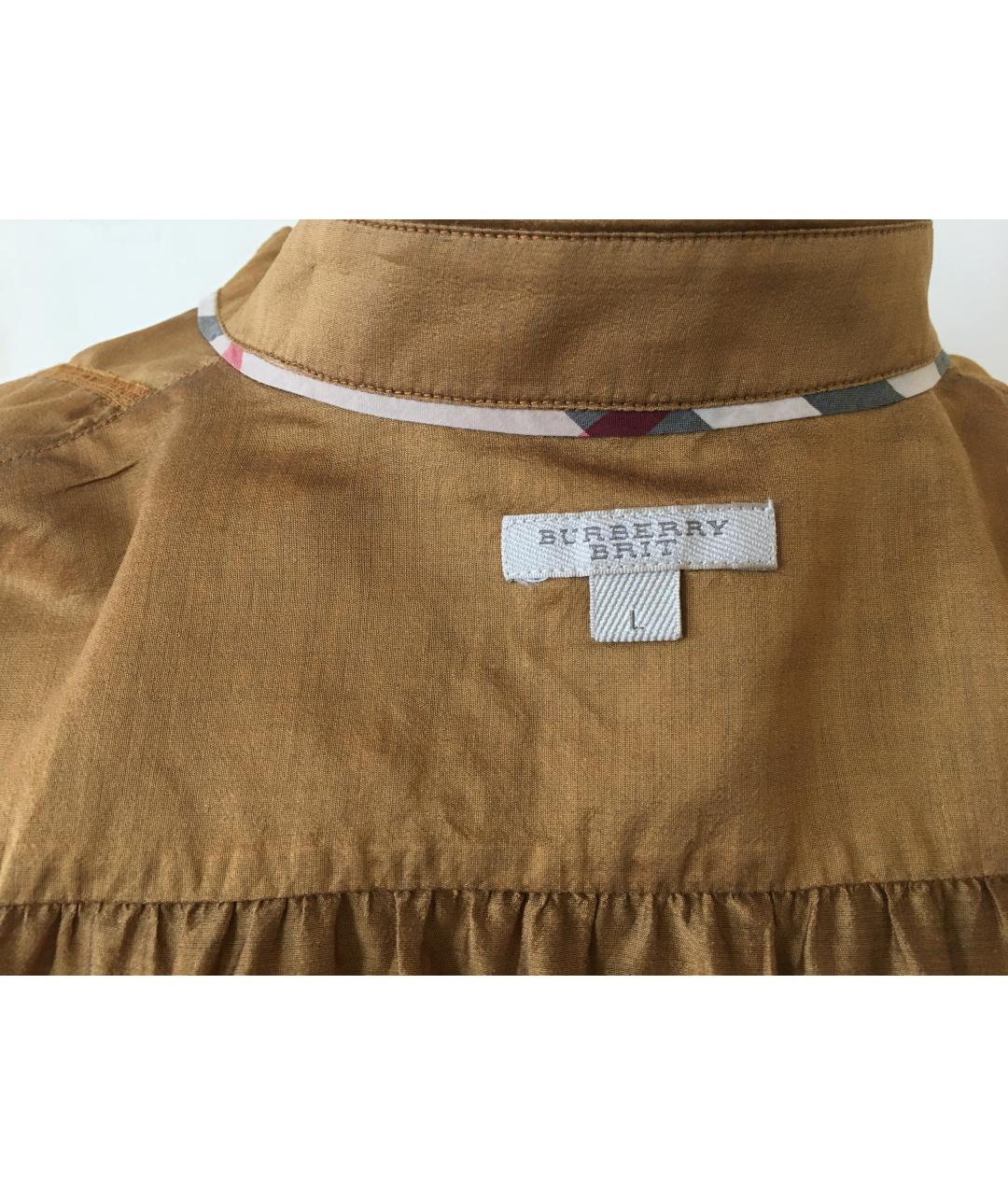 BURBERRY Коричневая шелковая блузы, фото 6