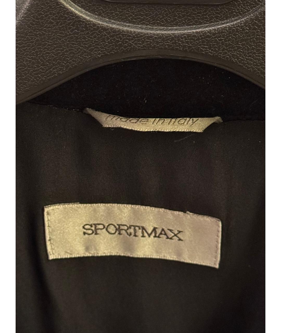 SPORTMAX Черное шерстяное пальто, фото 3