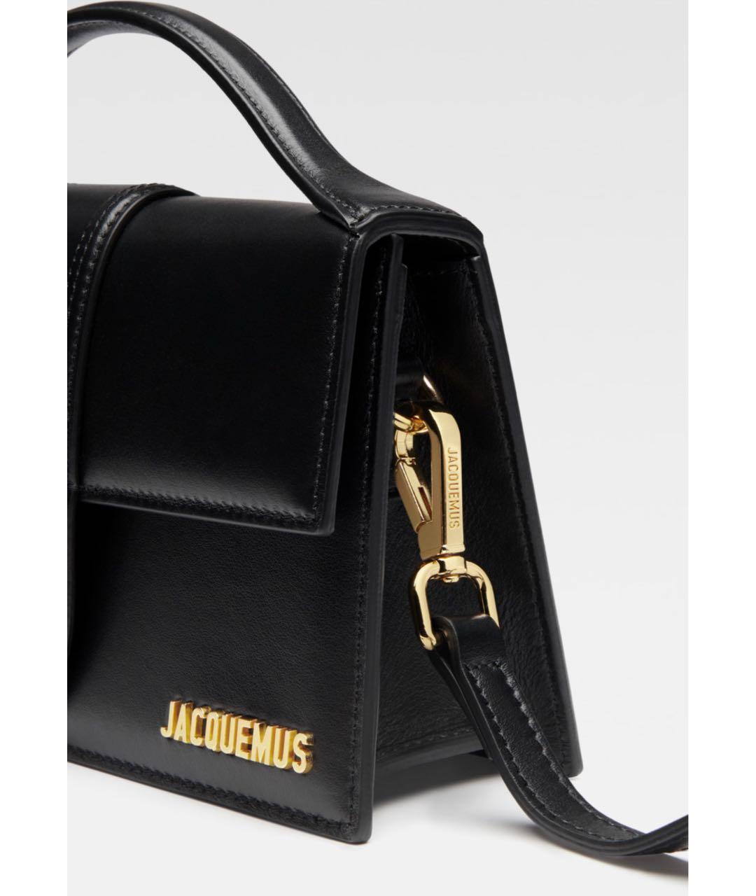 JACQUEMUS Черная кожаная сумка через плечо, фото 2