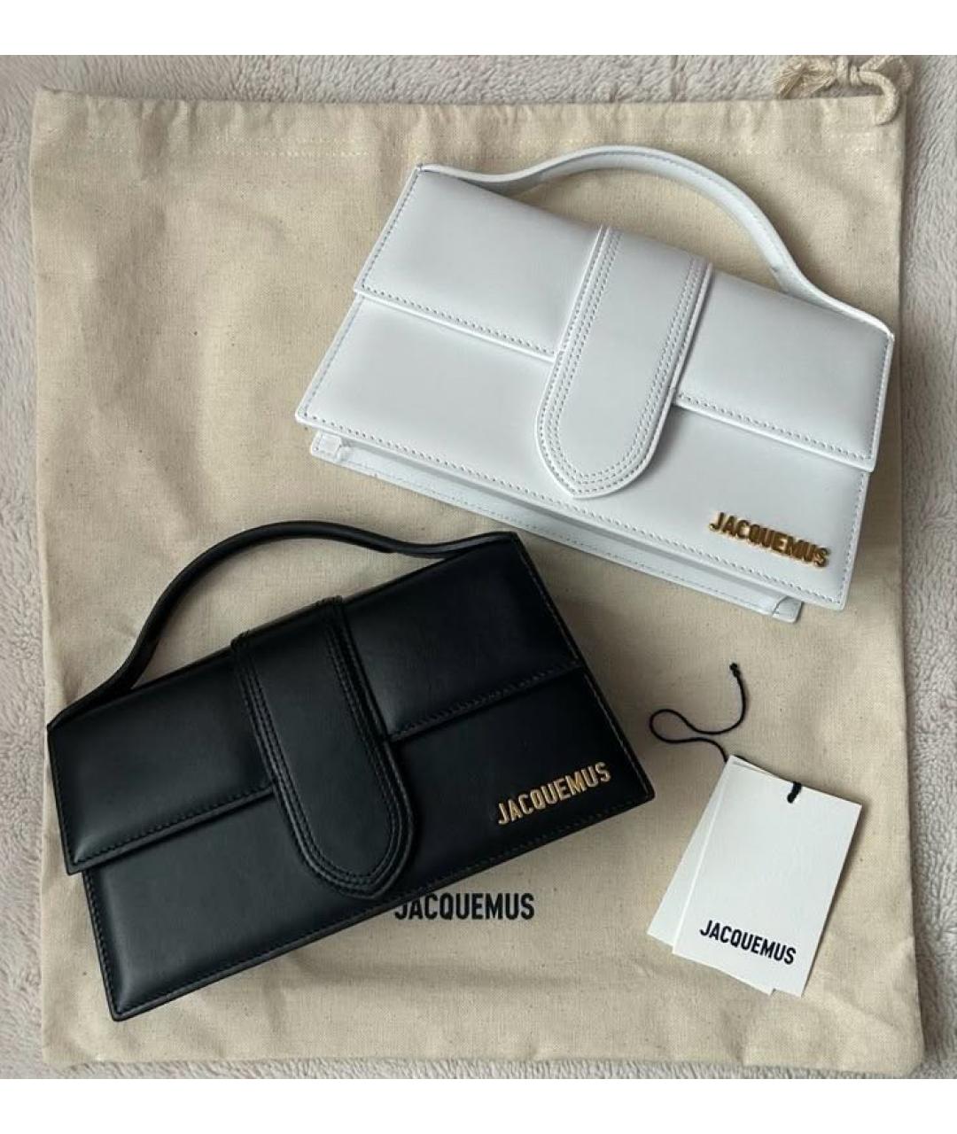 JACQUEMUS Черная кожаная сумка через плечо, фото 3