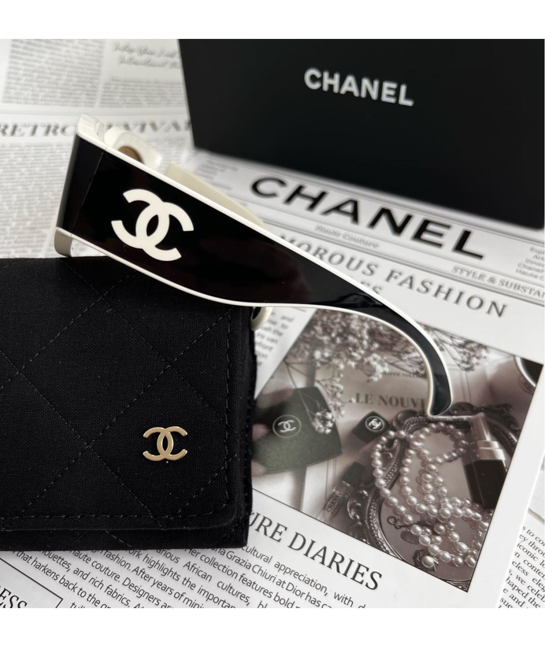 CHANEL Черные пластиковые солнцезащитные очки, фото 5