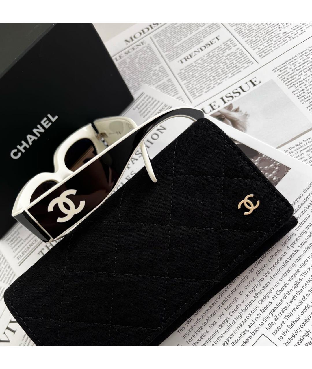 CHANEL Черные пластиковые солнцезащитные очки, фото 4