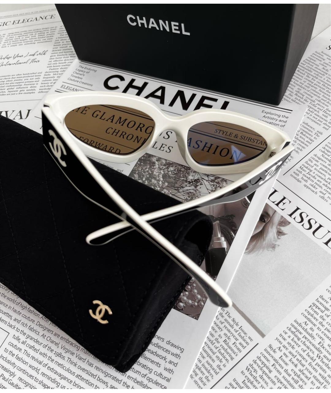 CHANEL Черные пластиковые солнцезащитные очки, фото 3