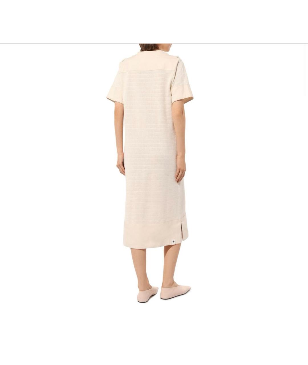 JIL SANDER Белое хлопковое повседневное платье, фото 3