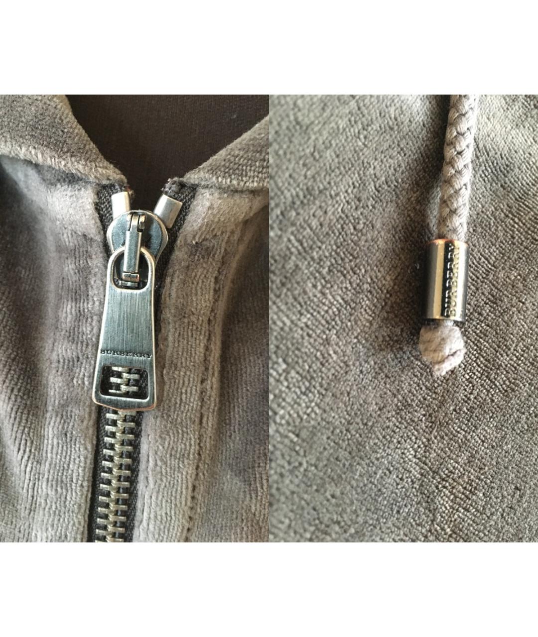 BURBERRY Серая хлопковая спортивная куртка, фото 5