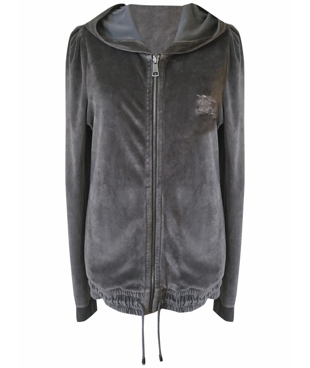 BURBERRY Серая хлопковая спортивная куртка, фото 1