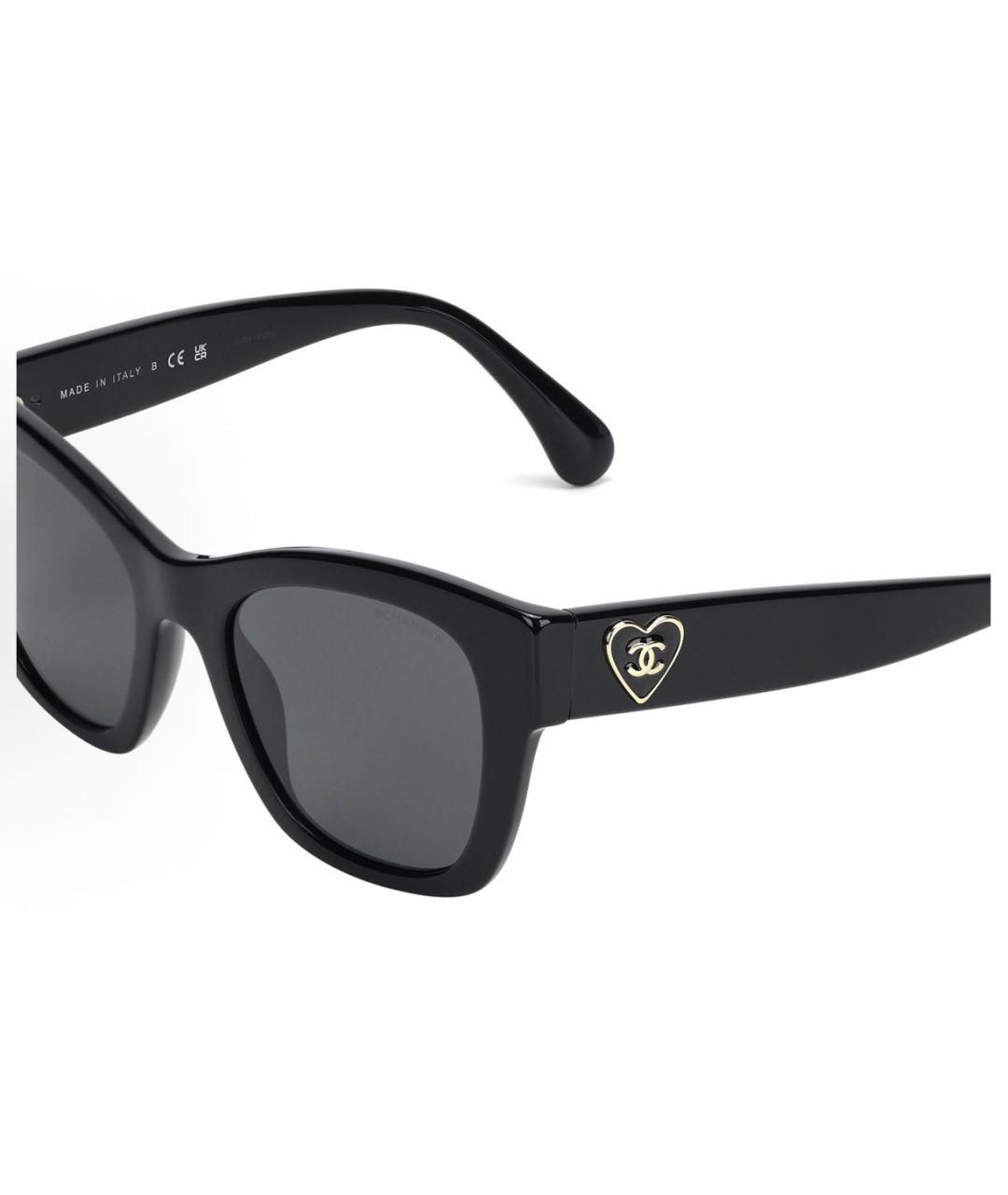 CHANEL Черные пластиковые солнцезащитные очки, фото 3