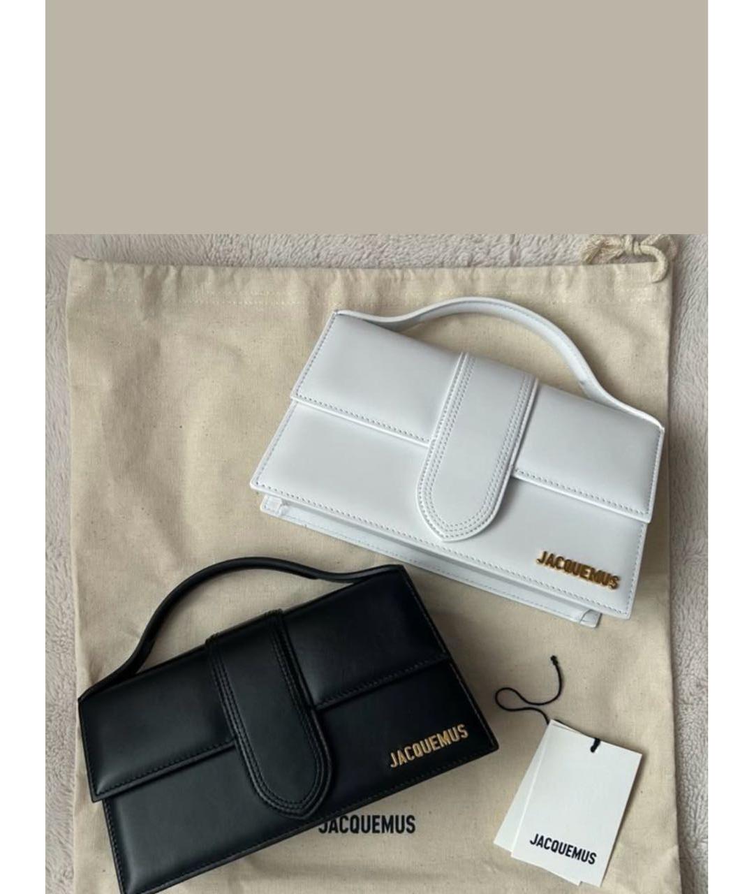 JACQUEMUS Белая кожаная сумка через плечо, фото 3