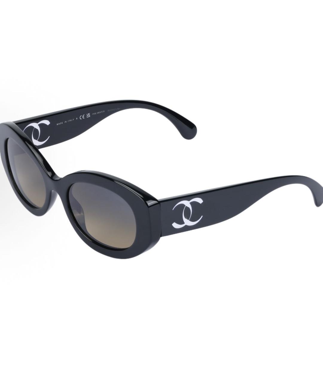 CHANEL Черные пластиковые солнцезащитные очки, фото 1