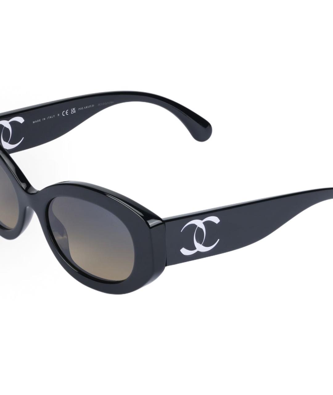 CHANEL Черные пластиковые солнцезащитные очки, фото 4