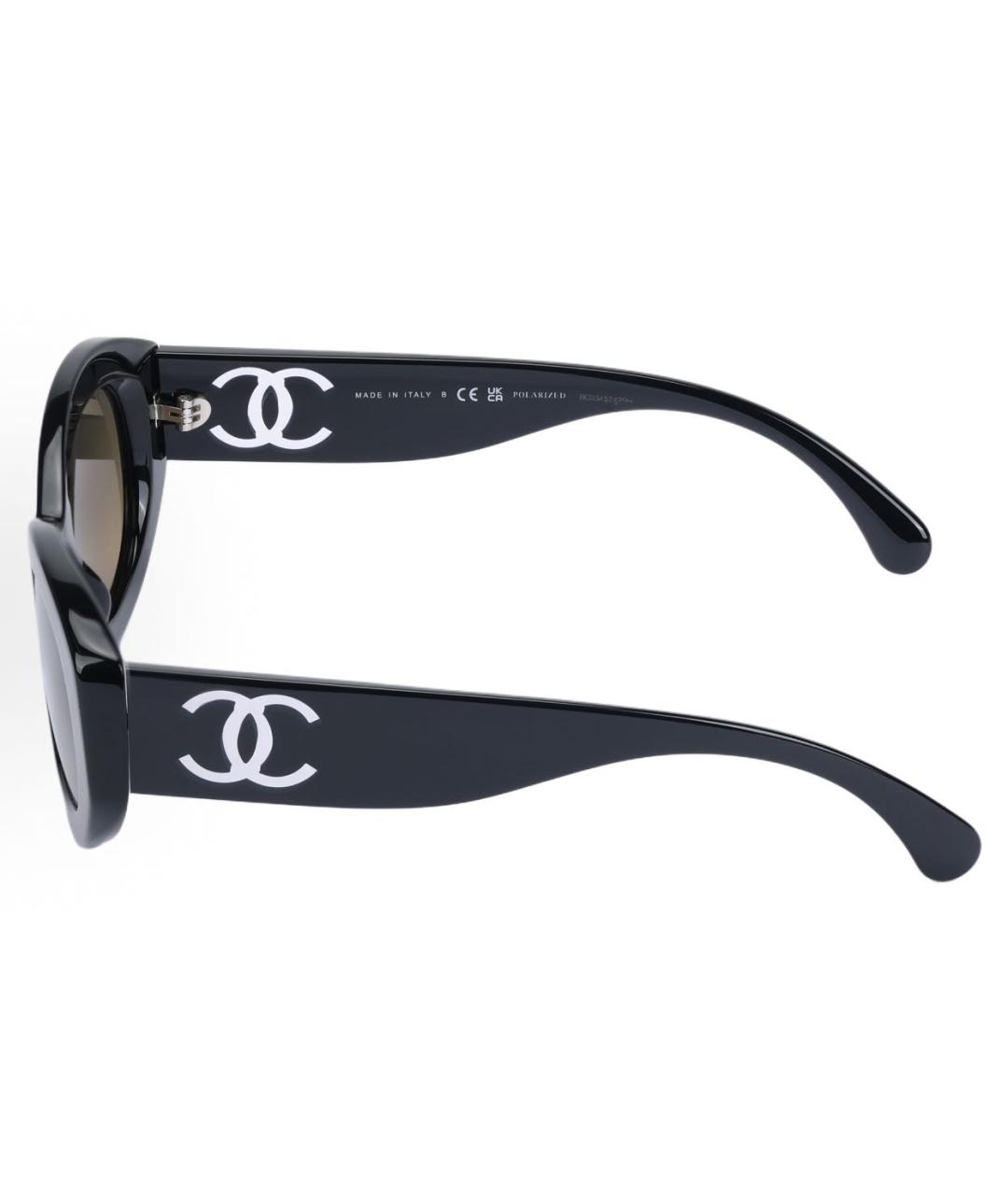 CHANEL Черные пластиковые солнцезащитные очки, фото 3