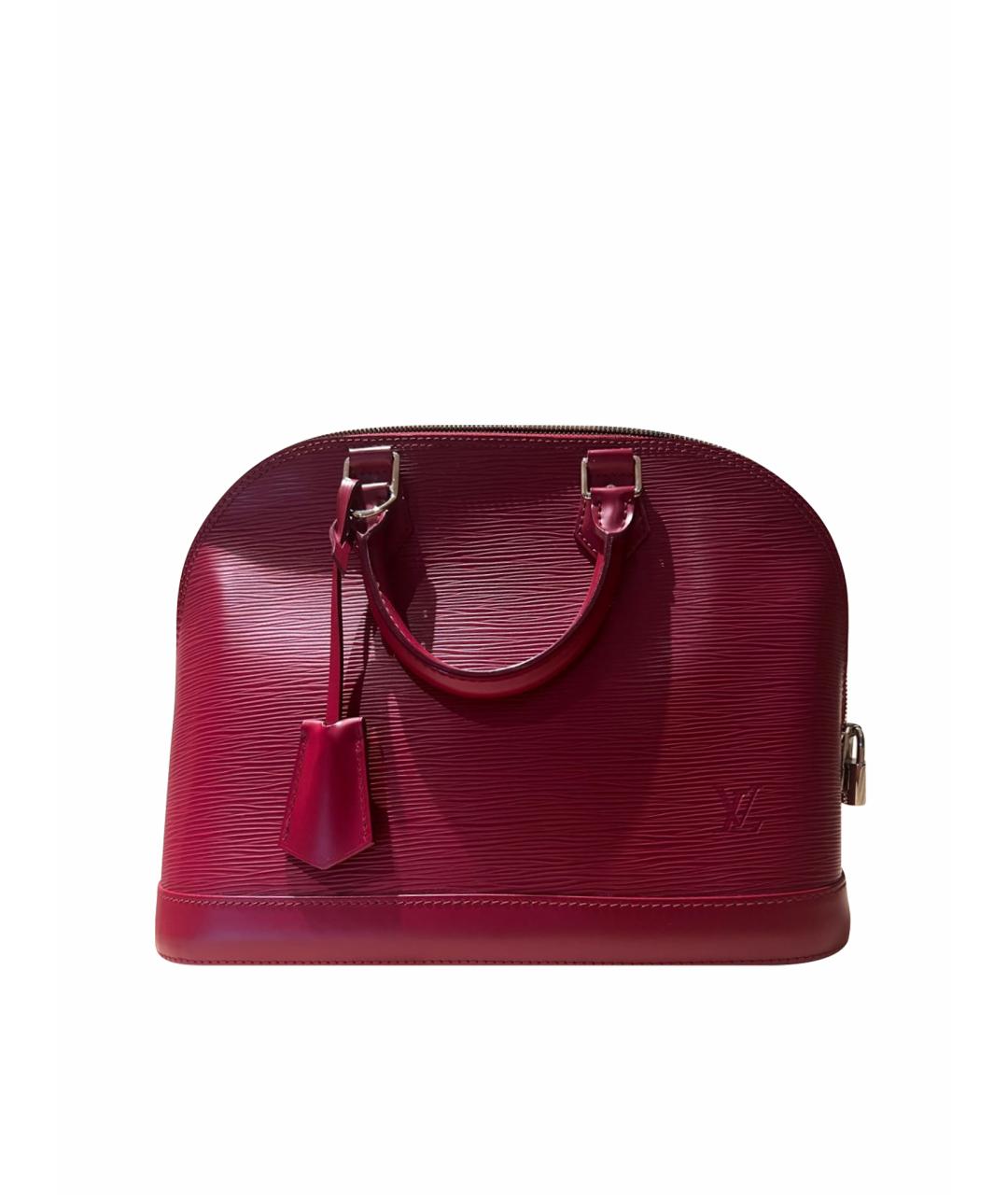 LOUIS VUITTON Бордовая кожаная сумка с короткими ручками, фото 1