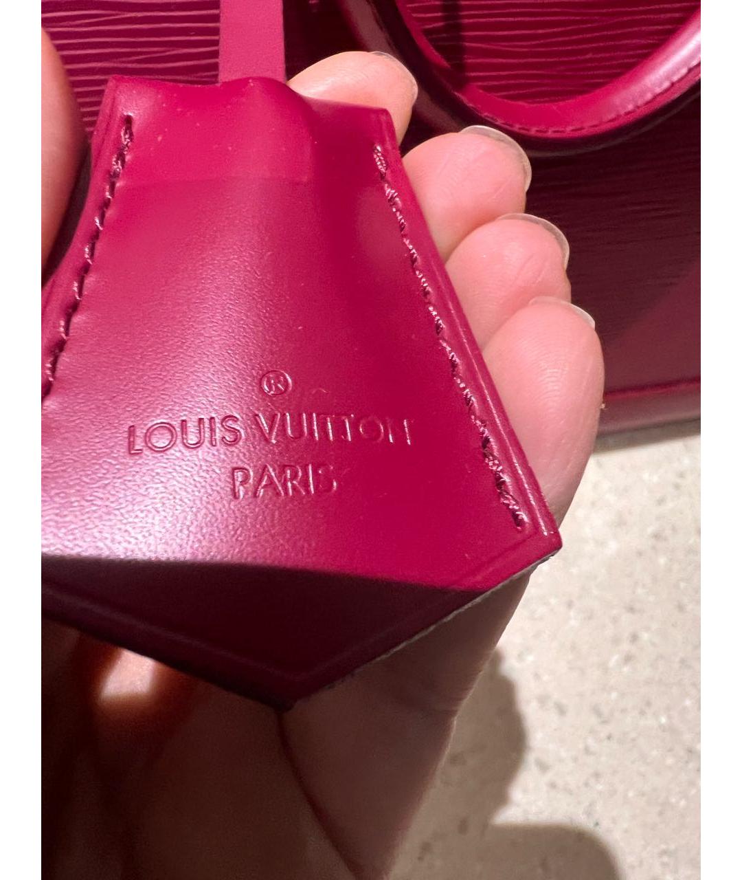 LOUIS VUITTON Бордовая кожаная сумка с короткими ручками, фото 2
