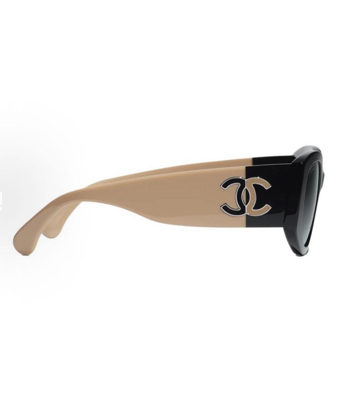 CHANEL Бежевые пластиковые солнцезащитные очки, фото 4