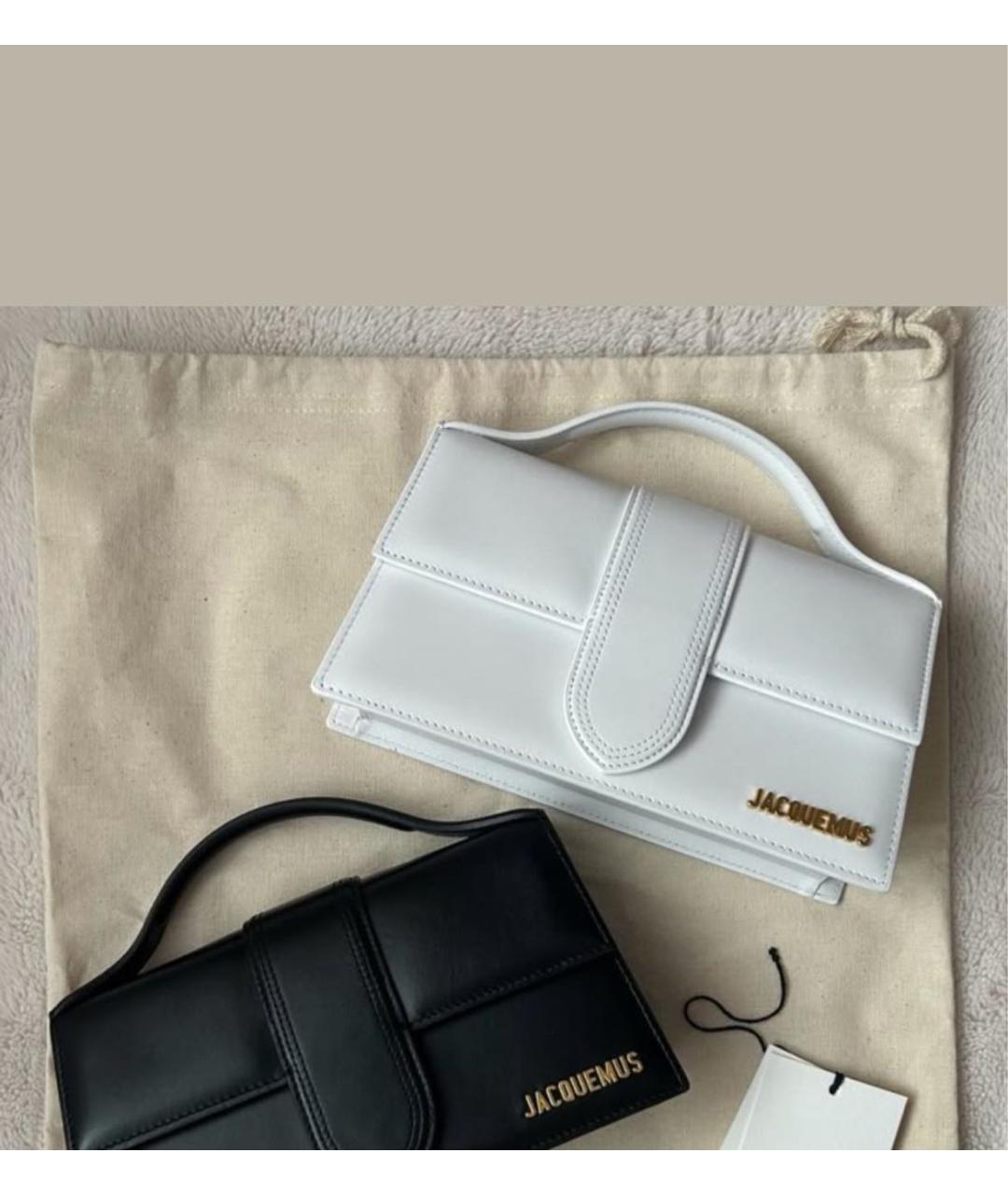 JACQUEMUS Белая кожаная сумка через плечо, фото 3