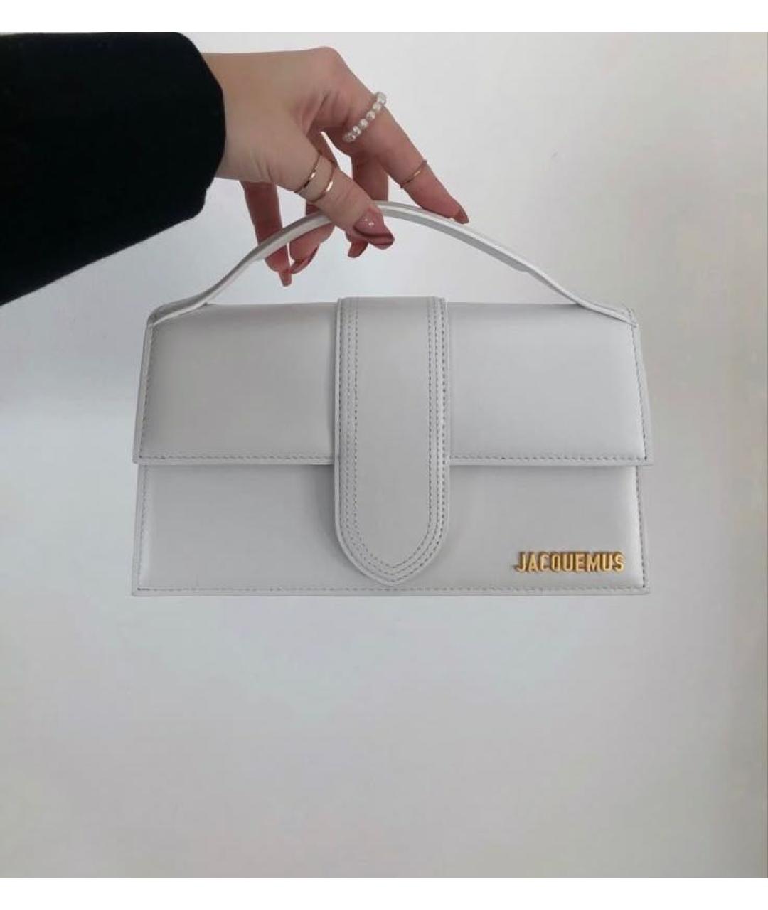 JACQUEMUS Белая кожаная сумка через плечо, фото 2