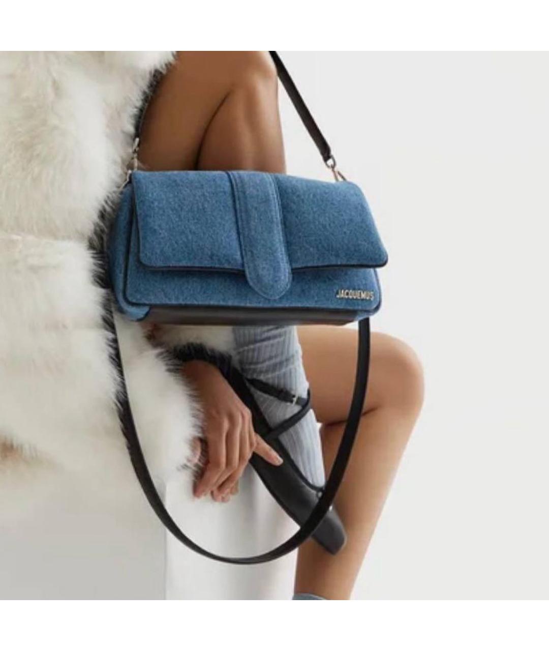 JACQUEMUS Темно-синяя деним сумка через плечо, фото 4