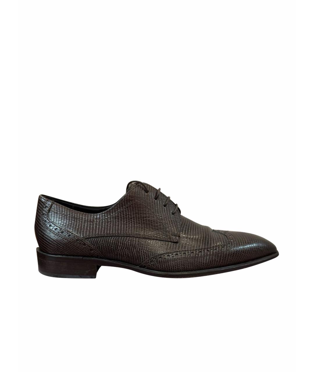 HUGO BOSS Коричневые кожаные туфли, фото 1