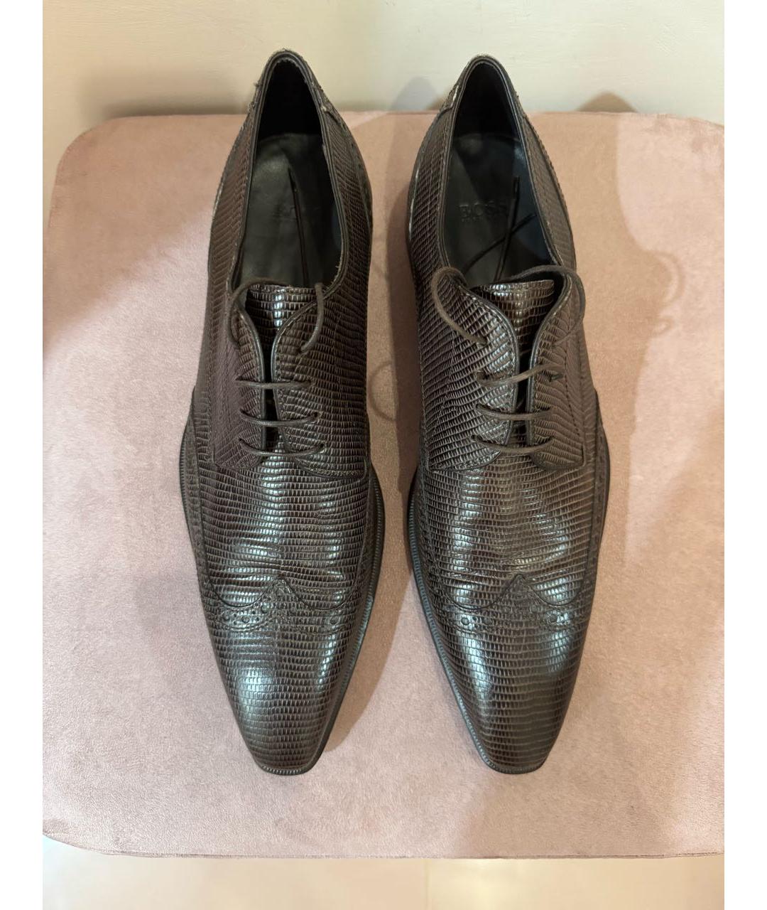 HUGO BOSS Коричневые кожаные туфли, фото 2