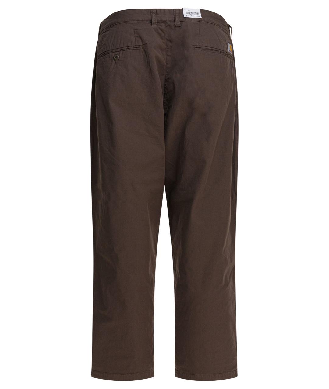 CARHARTT WIP Коричневые хлопковые повседневные брюки, фото 2