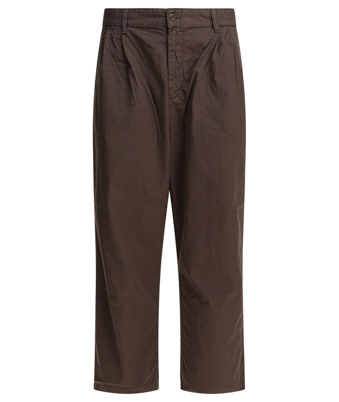 CARHARTT WIP Коричневые хлопковые повседневные брюки, фото 1