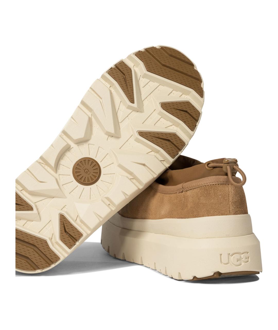 UGG AUSTRALIA Коричневые кожаные низкие ботинки, фото 5