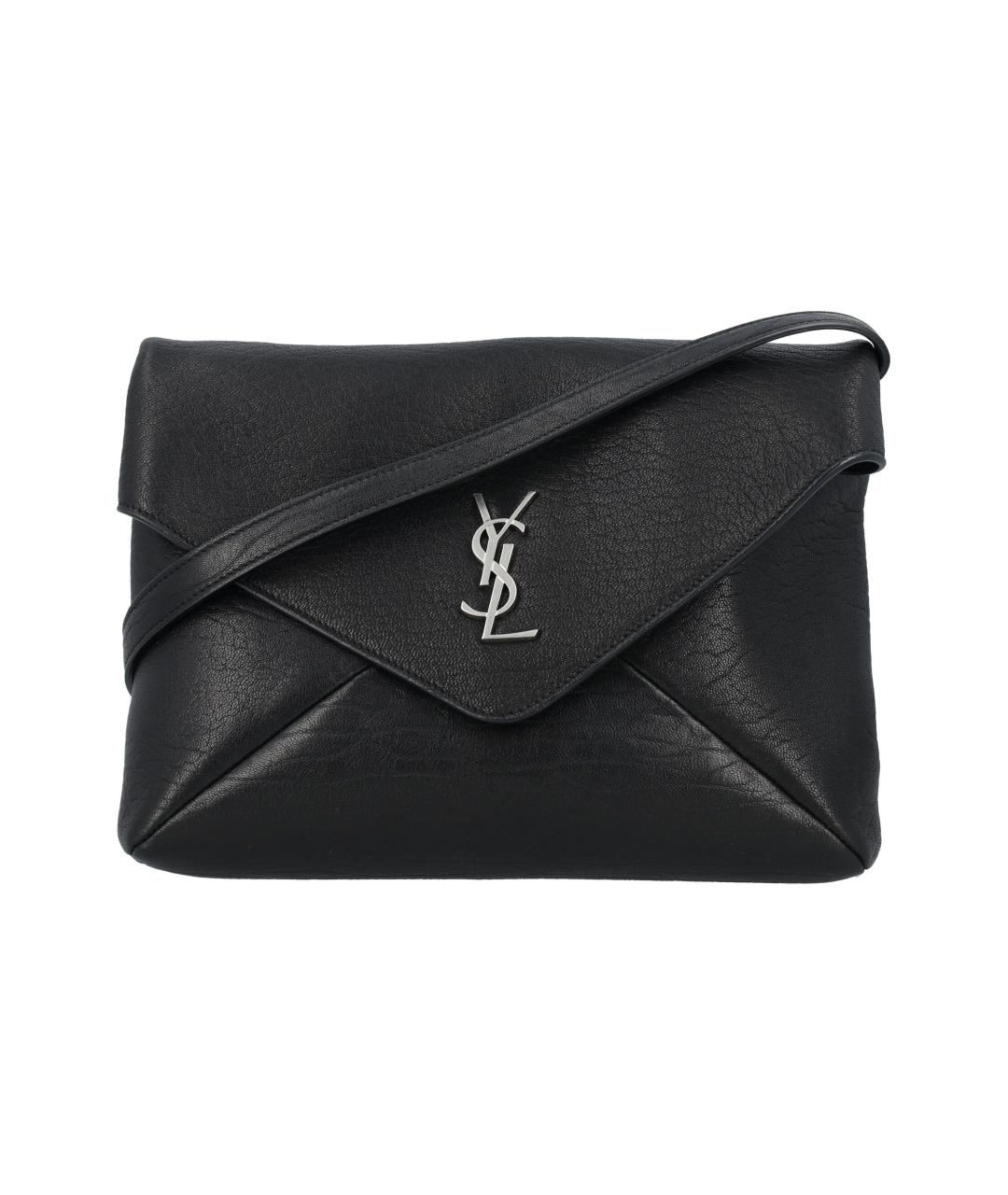 SAINT LAURENT Черная кожаная сумка на плечо, фото 1