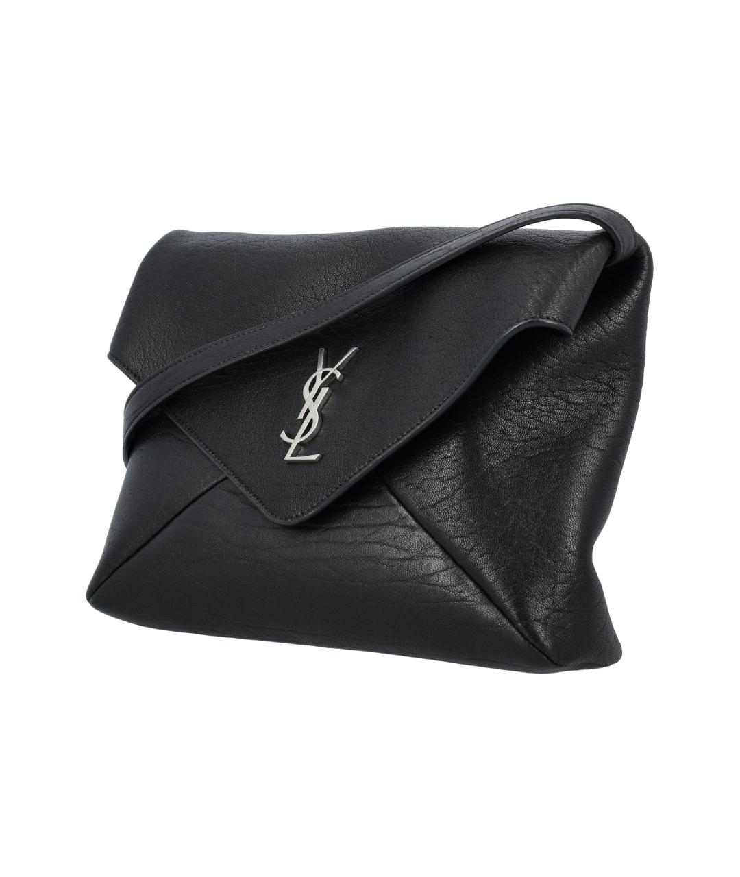 SAINT LAURENT Черная кожаная сумка на плечо, фото 3