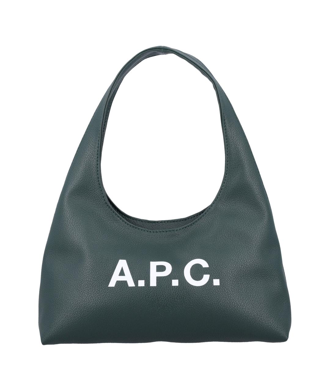 A.P.C. Зеленая кожаная сумка тоут, фото 1