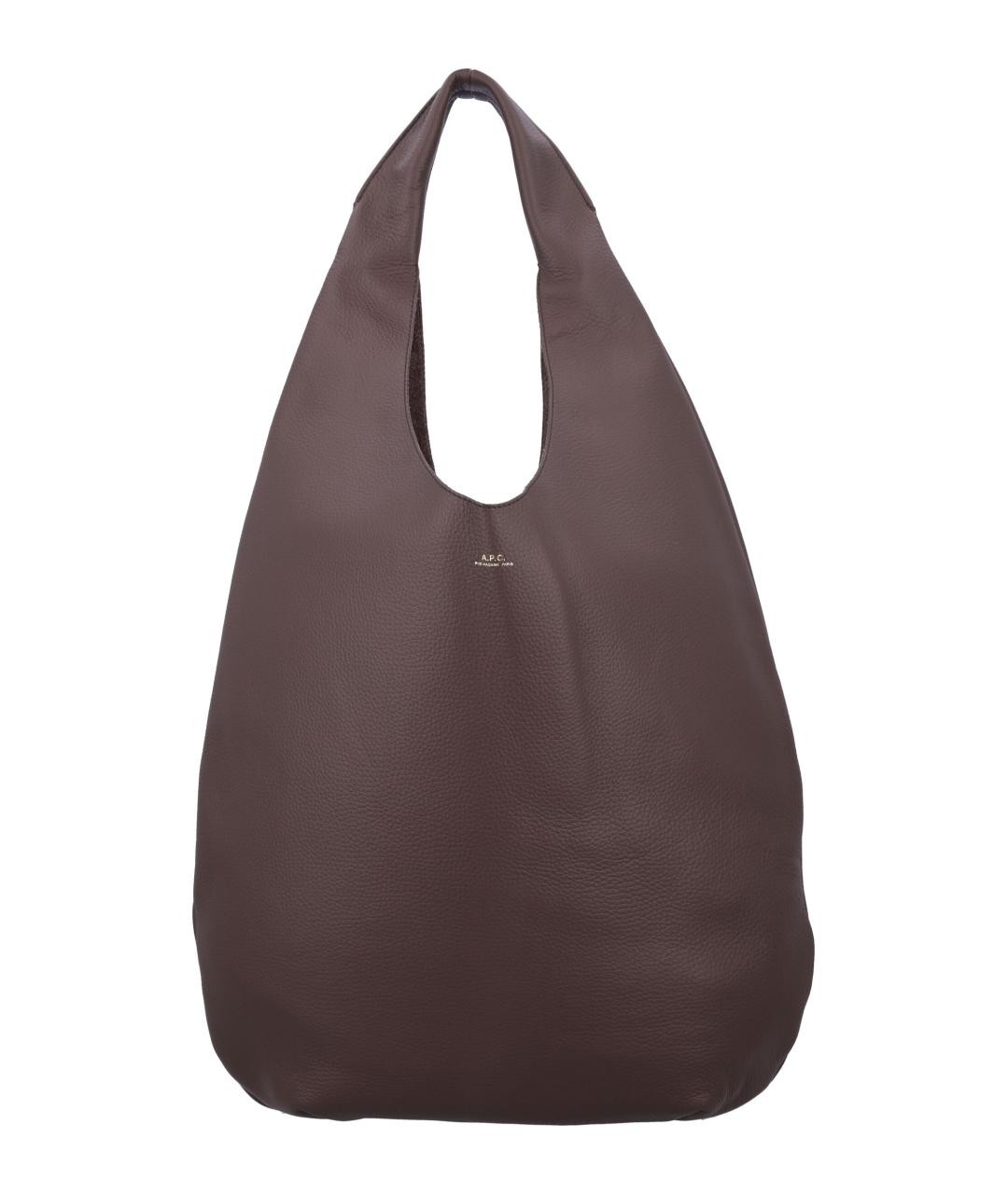 A.P.C. Коричневая кожаная сумка тоут, фото 1