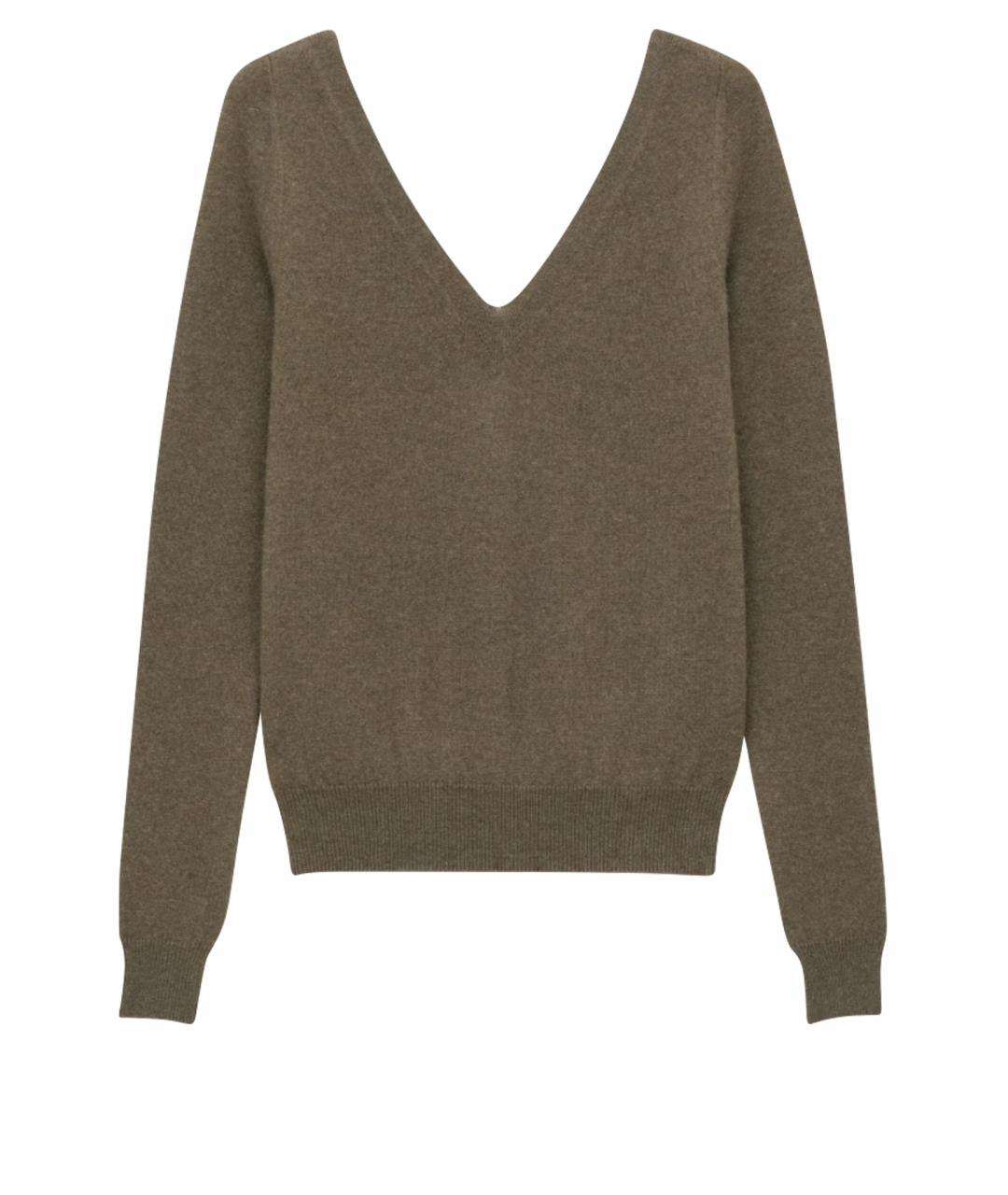 SAINT LAURENT Хаки кашемировый джемпер / свитер, фото 1