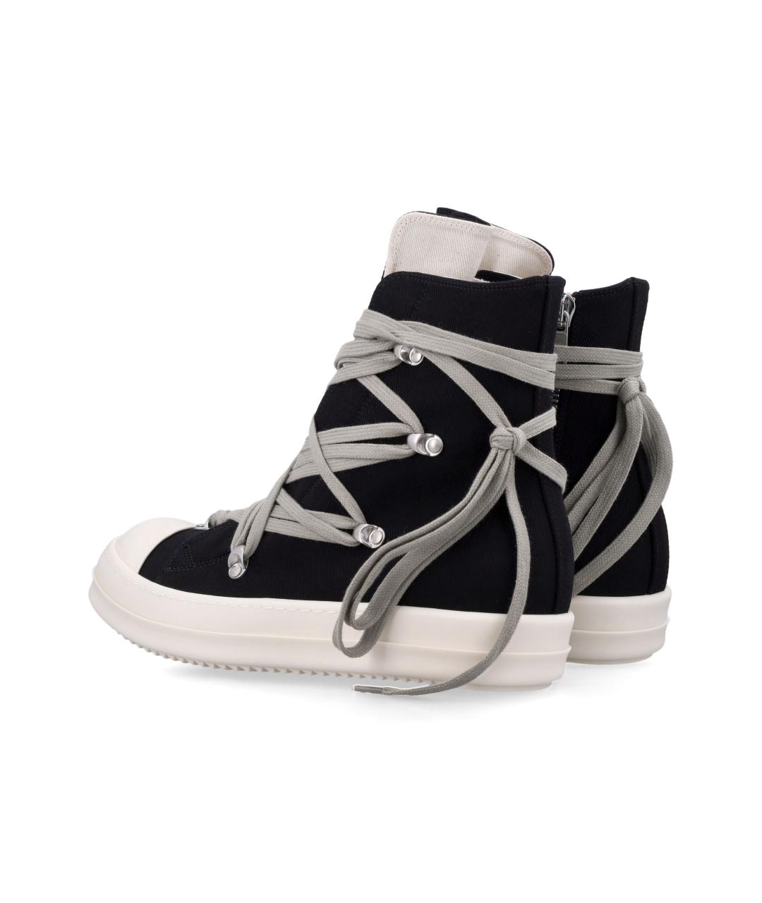 RICK OWENS Черные кожаные высокие кроссовки / кеды, фото 4