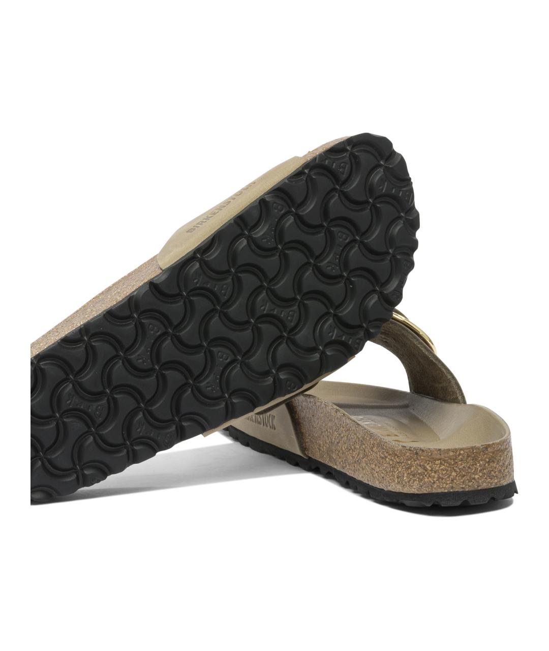 BIRKENSTOCK Бежевые кожаные шлепанцы, фото 5