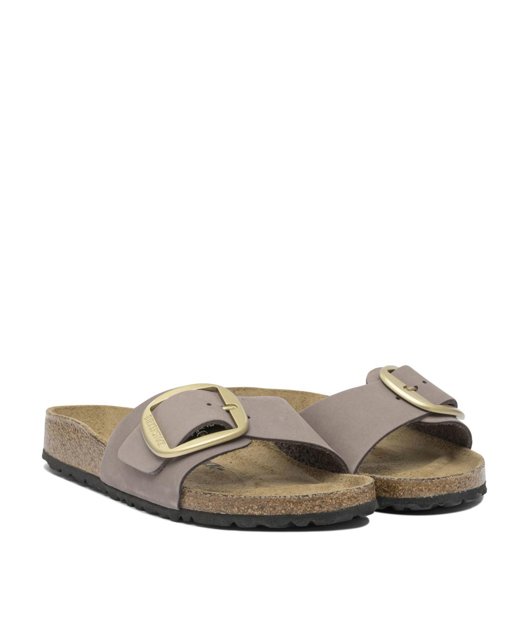 BIRKENSTOCK Фиолетовые замшевые шлепанцы, фото 2