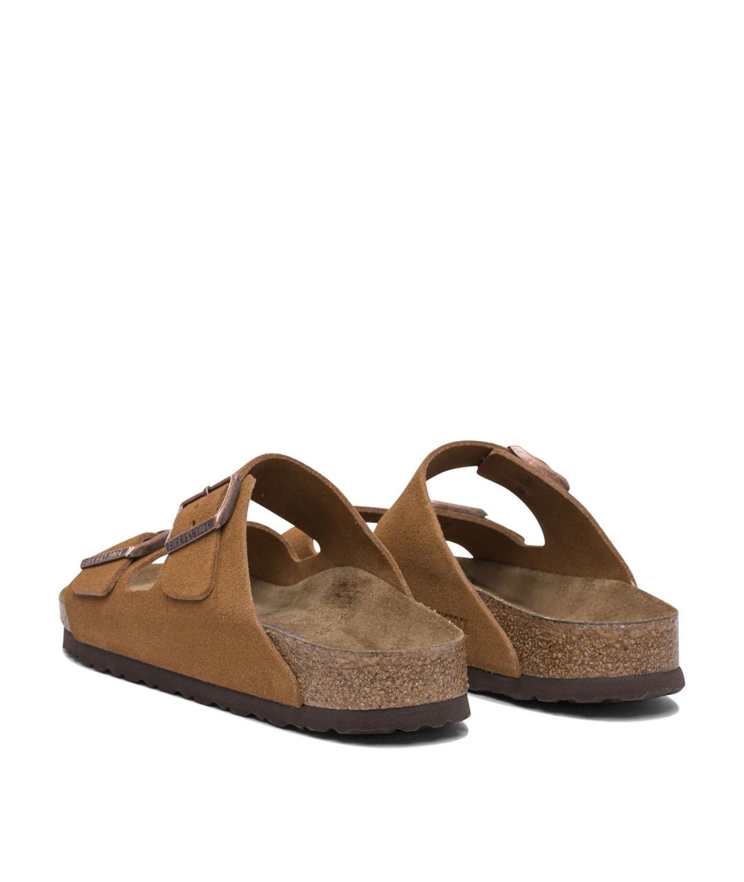 BIRKENSTOCK Коричневые замшевые шлепанцы, фото 4
