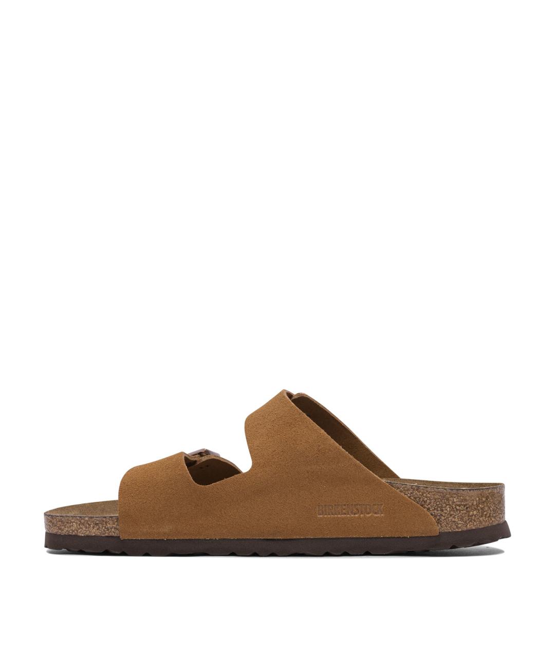 BIRKENSTOCK Коричневые замшевые шлепанцы, фото 3