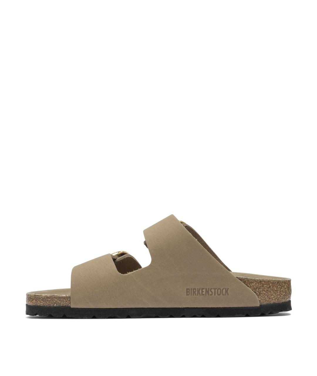 BIRKENSTOCK Бежевые кожаные шлепанцы, фото 3