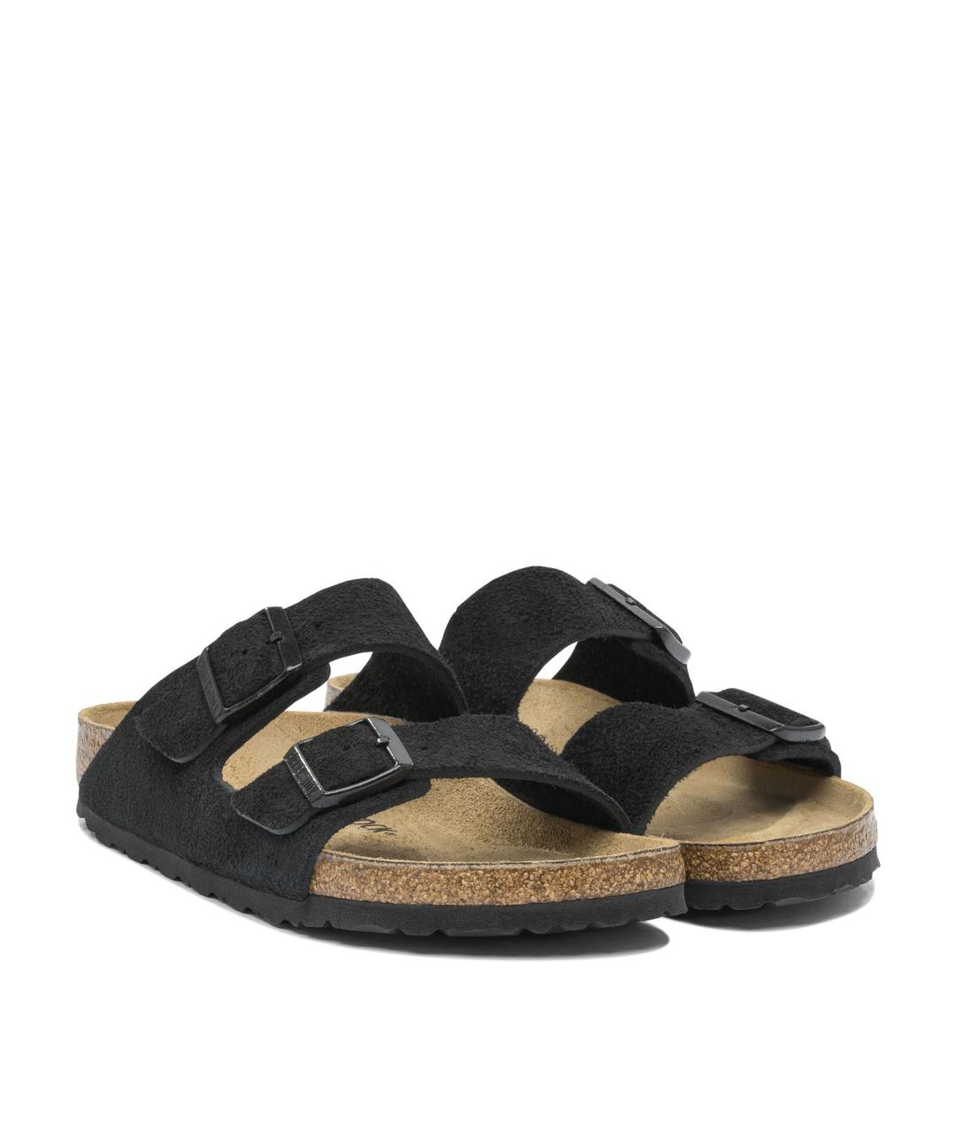 BIRKENSTOCK Черные замшевые шлепанцы, фото 2