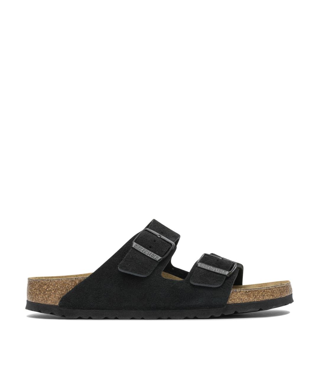 BIRKENSTOCK Черные замшевые шлепанцы, фото 1