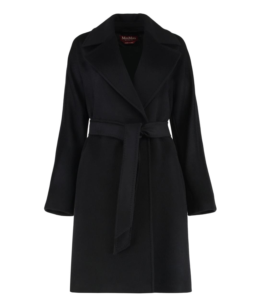 MAX MARA STUDIO Черное шерстяное пальто, фото 1