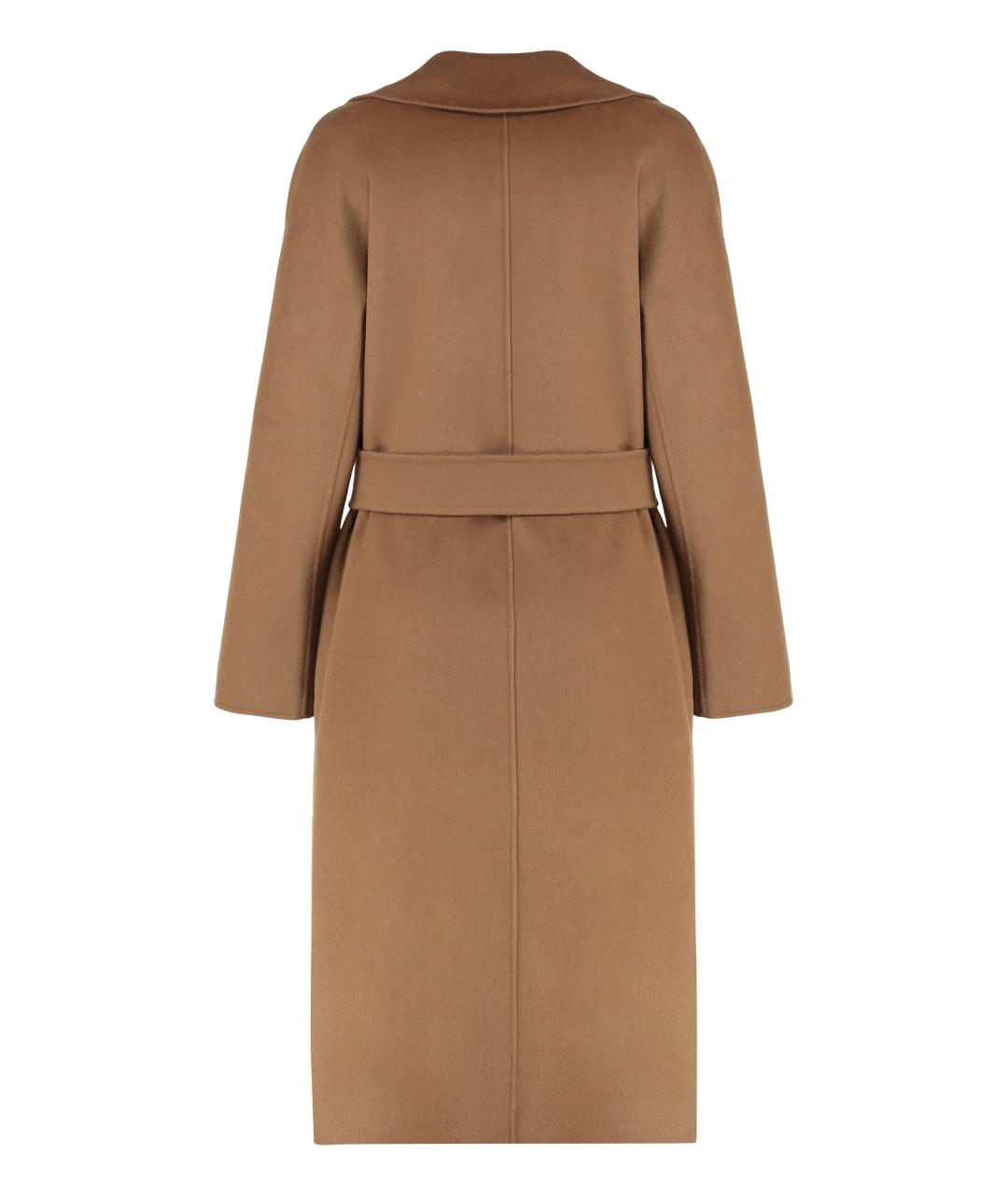 MAX MARA STUDIO Коричневое шелковое пальто, фото 2
