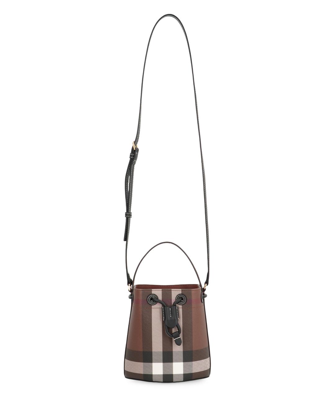 BURBERRY Коричневая синтетическая сумка с короткими ручками, фото 4